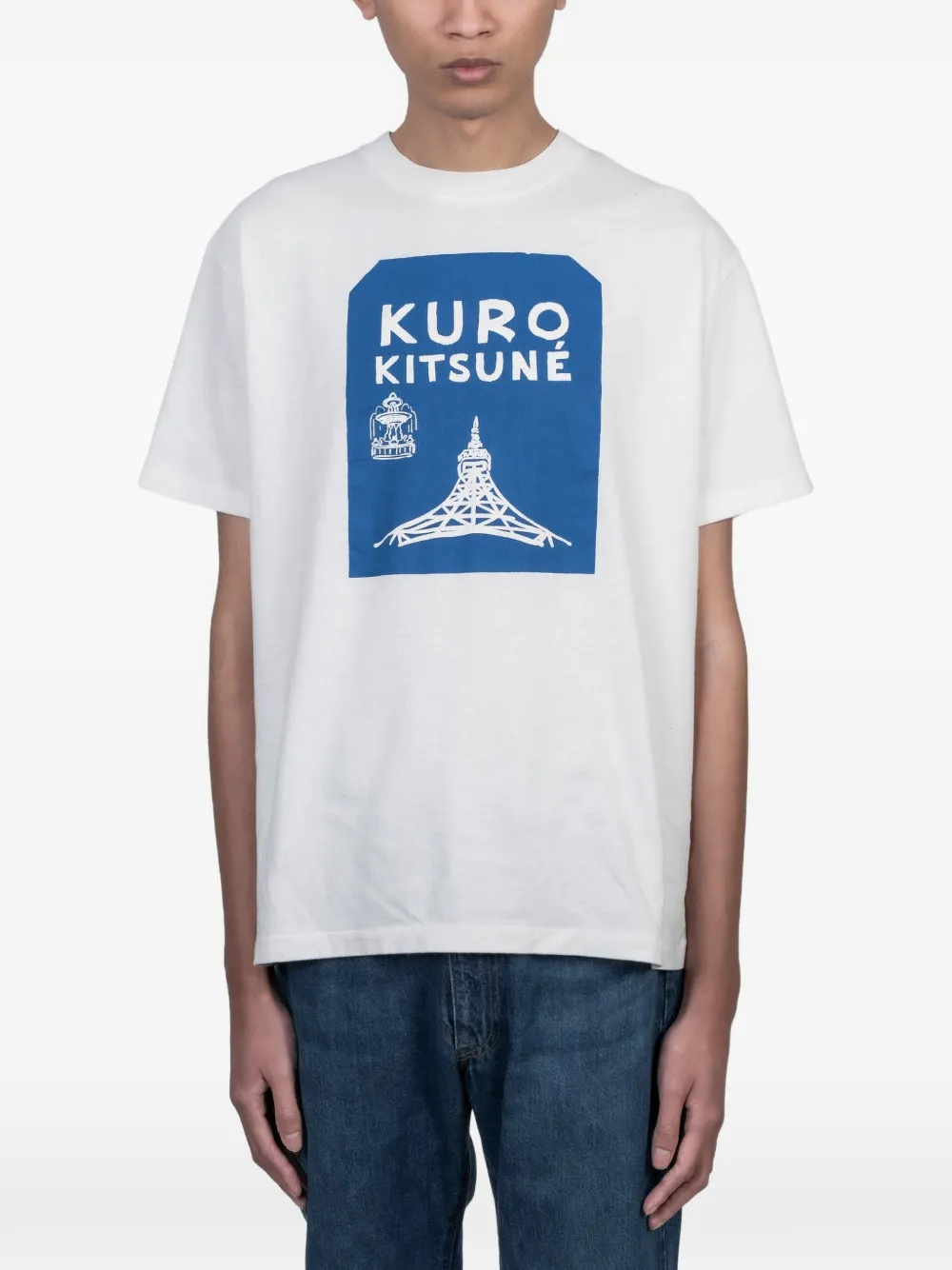 Maison Kitsuné x Kuro Tokyo-Paris Crossroads T-shirt - Bianco