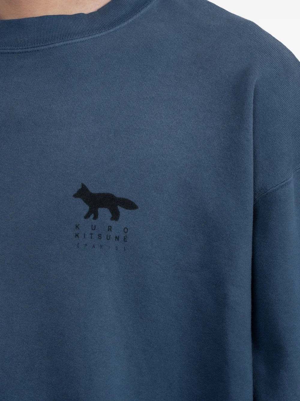 Maison Kitsuné x Kuro Sunfaded Fox sweater Blauw