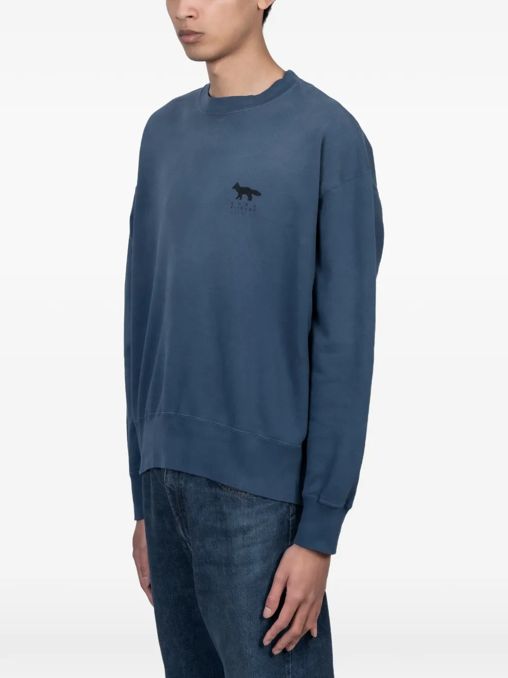Maison Kitsuné x Kuro Sunfaded Fox sweater Blauw