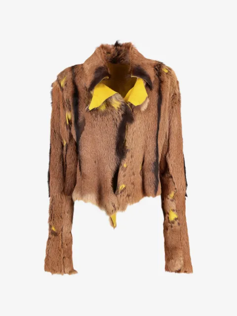 Vintage manteau à col en fourrure de vison