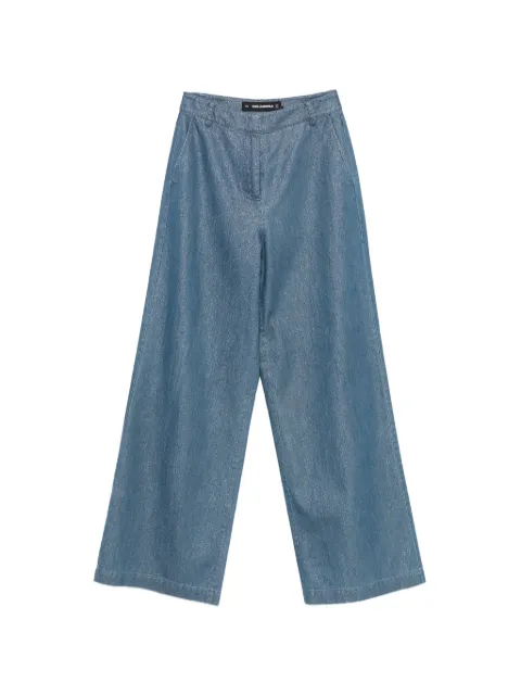 Karl Lagerfeld shiny-finish wide-leg jeans
