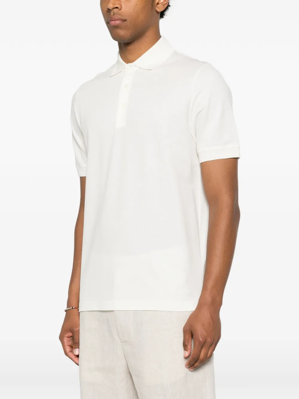 Canali Poloshirt met korte mouwen Beige