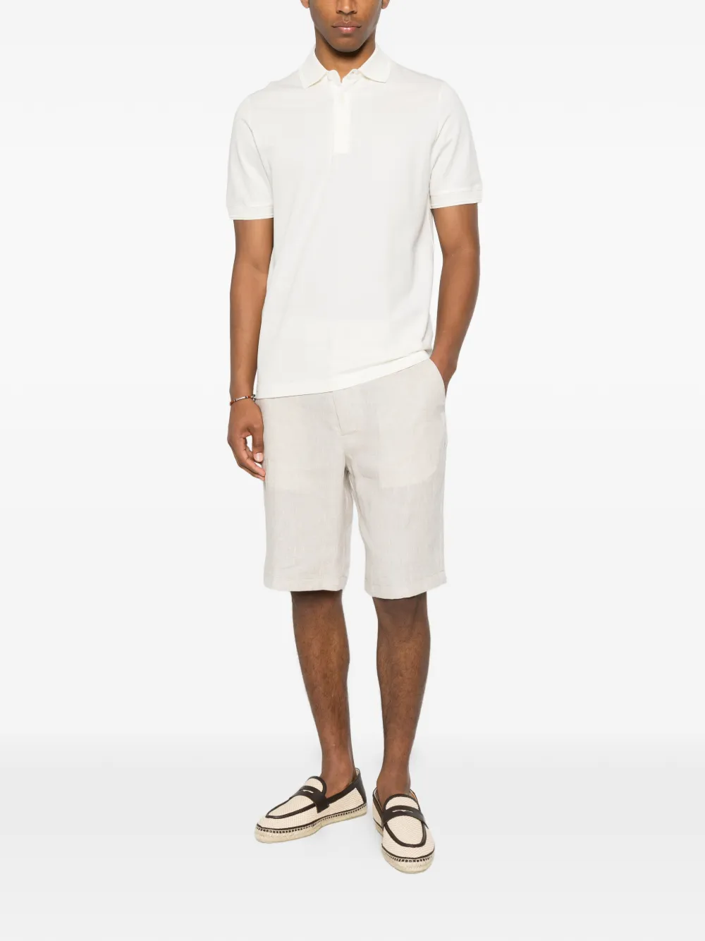 Canali Poloshirt met korte mouwen Beige