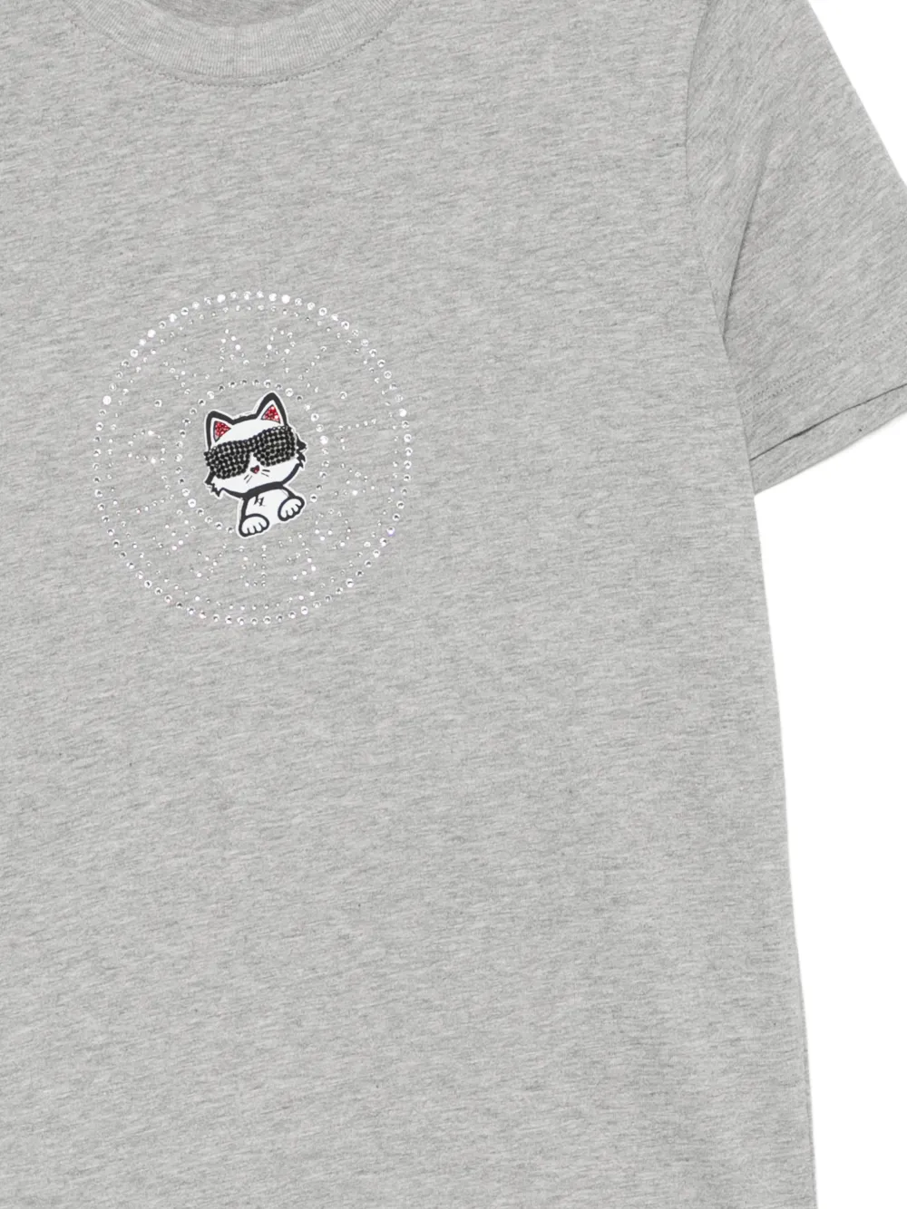 Karl Lagerfeld Ikon T-shirt verfraaid met stras Grijs