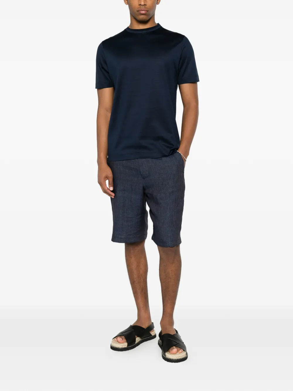 Canali T-shirt met korte mouwen Blauw