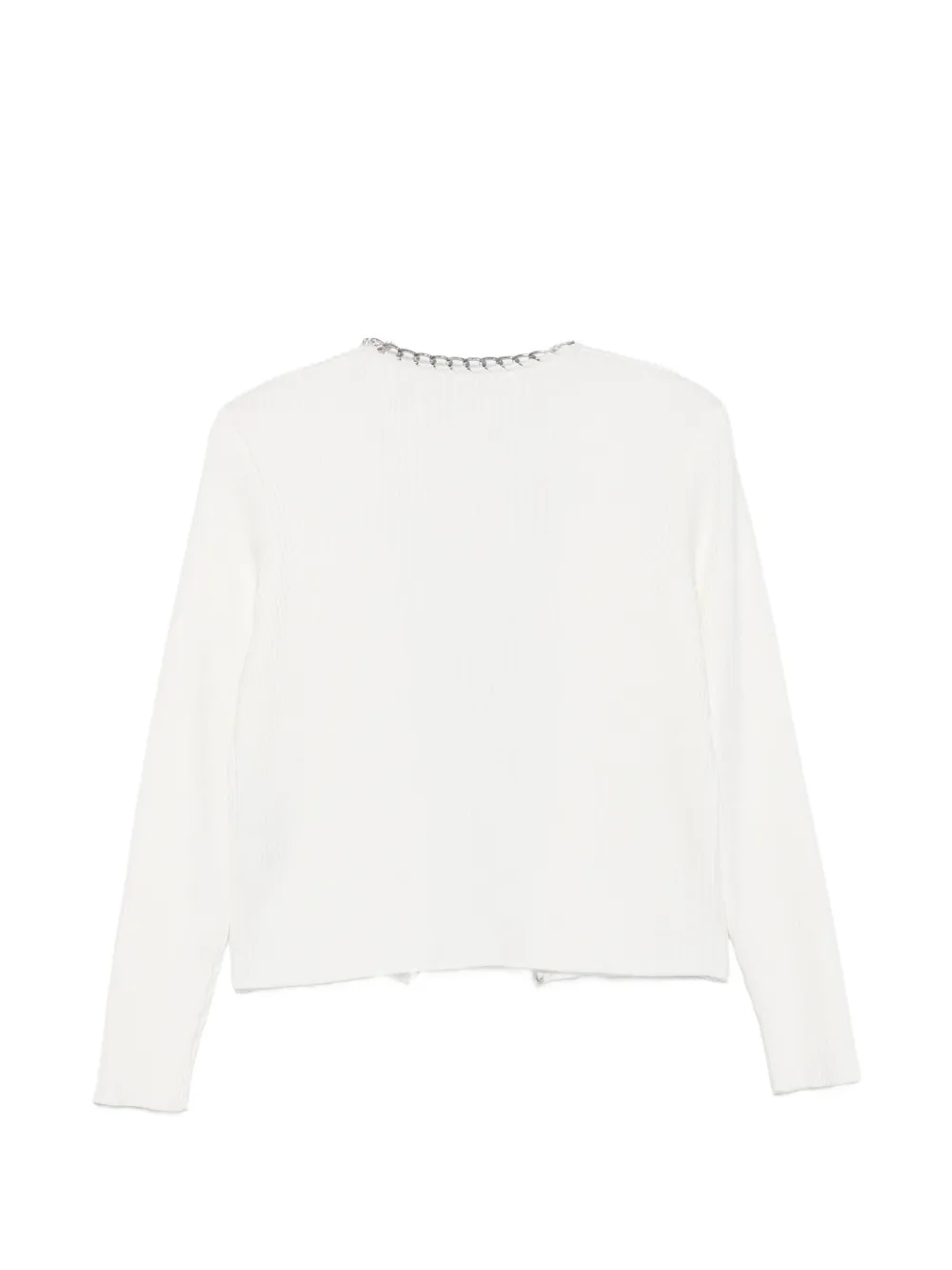 Karl Lagerfeld Geribbeld vest met ketting afwerking Wit