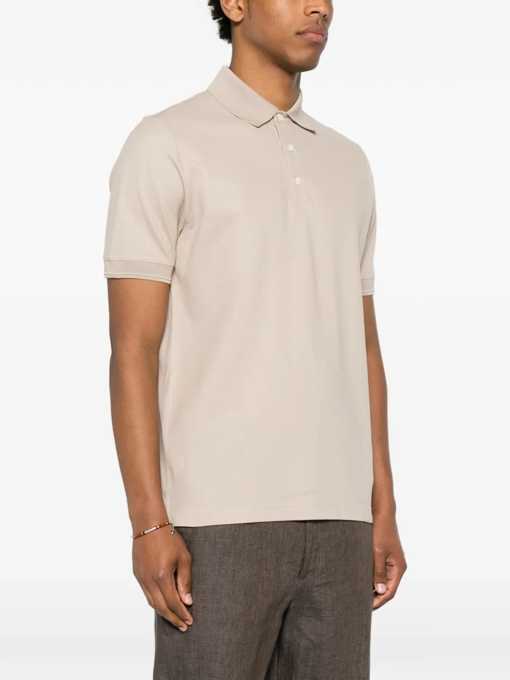 Canali Poloshirt met korte mouwen Bruin