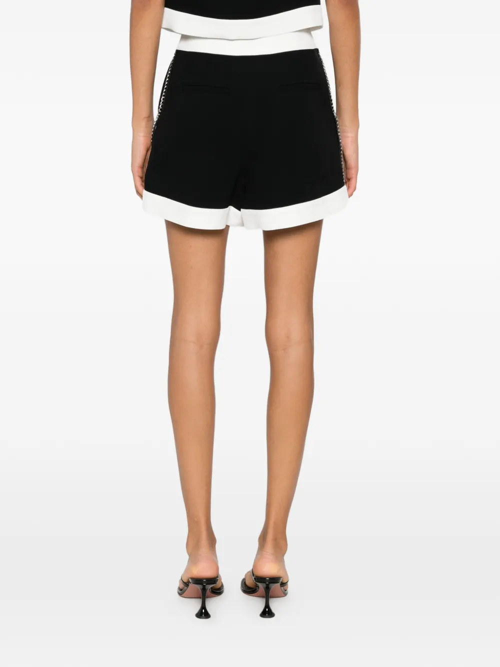 Karl Lagerfeld Shorts met kettingdetail en contrasterende afwerking Zwart