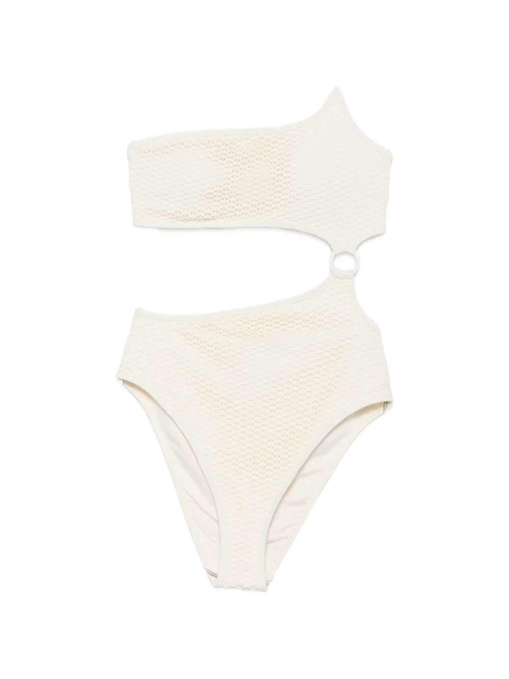 Karl Lagerfeld crochet ring-detail swimsuit - Nude