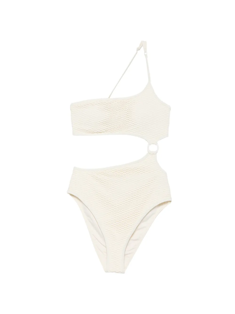 Karl Lagerfeld crochet ring-detail swimsuit - Nude
