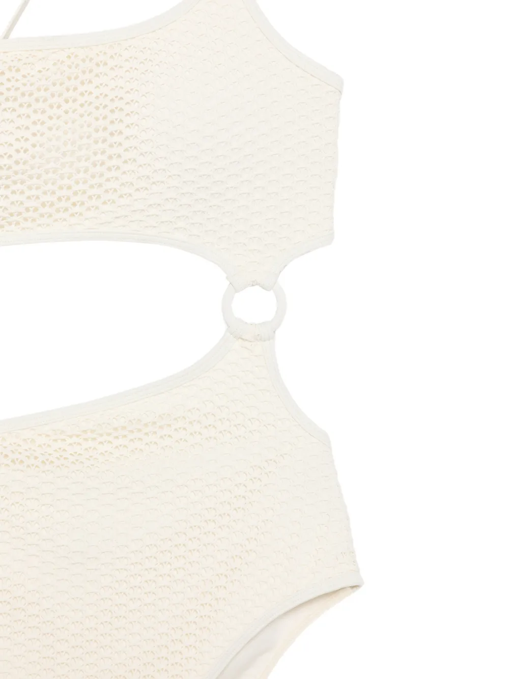 Karl Lagerfeld Gehaakt badpak met ringdetail Beige