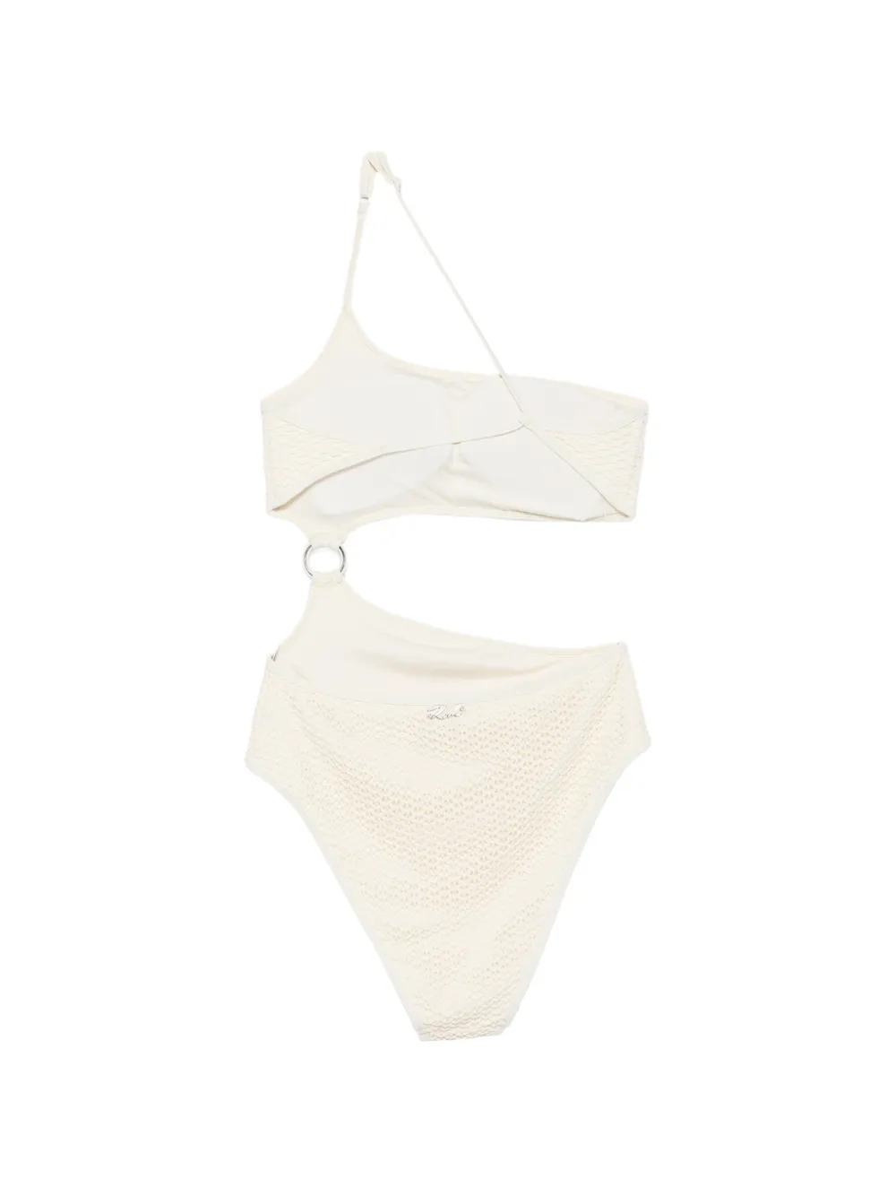 Karl Lagerfeld Gehaakt badpak met ringdetail Beige