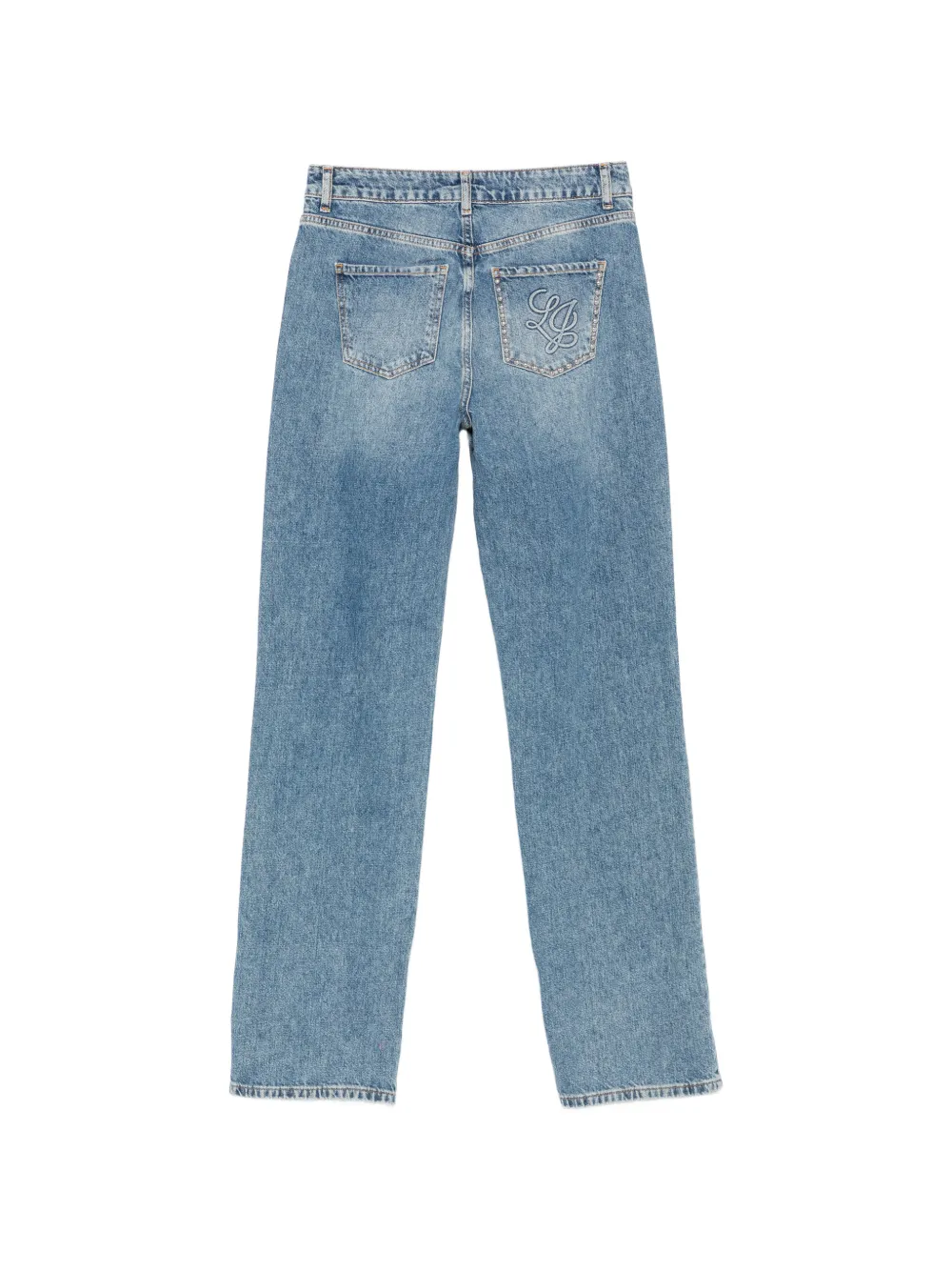 LIU JO Jeans verfraaid met kristallen en geborduurd logo Blauw