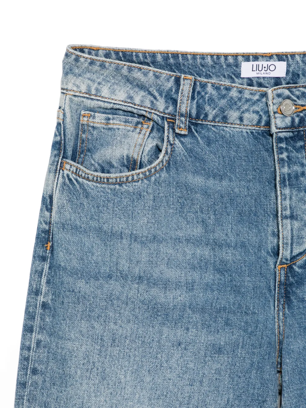 LIU JO Jeans verfraaid met kristallen en geborduurd logo Blauw