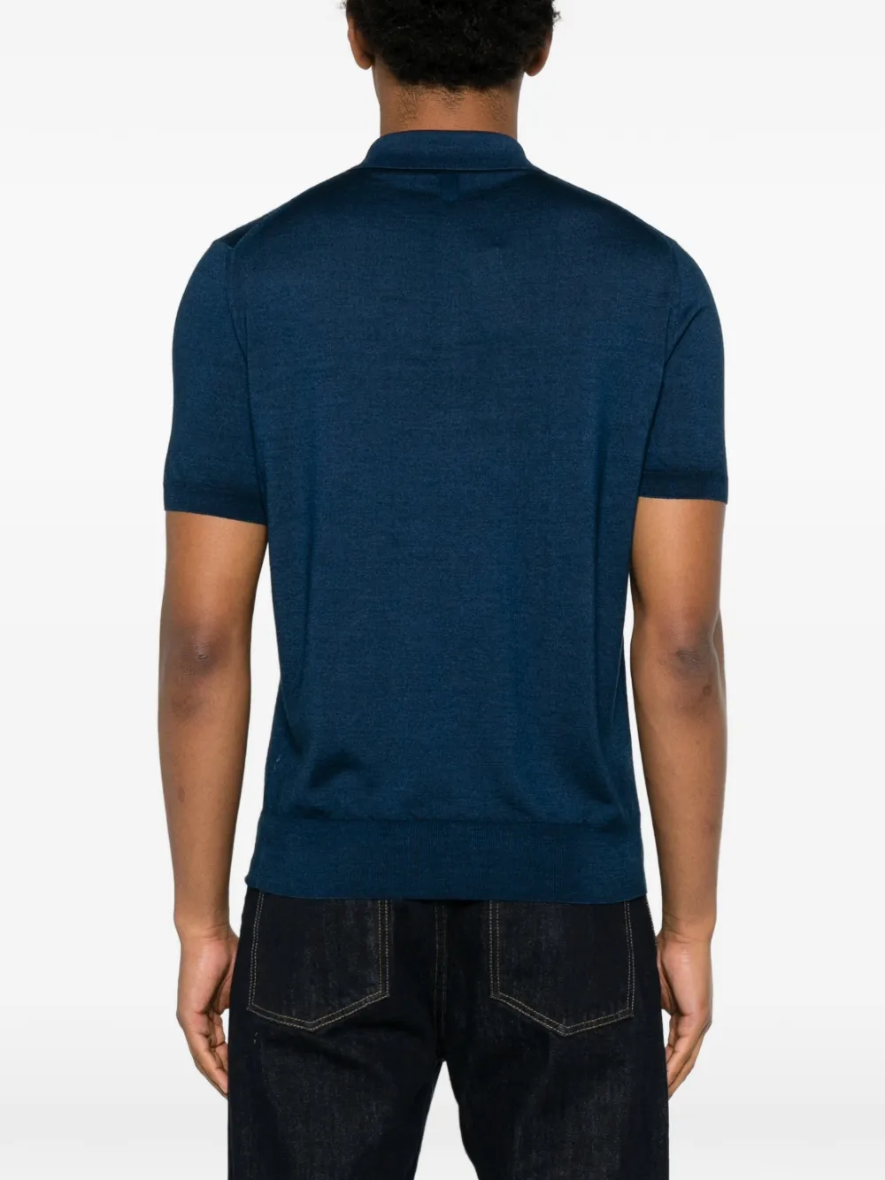 Canali Poloshirt met korte mouwen Blauw