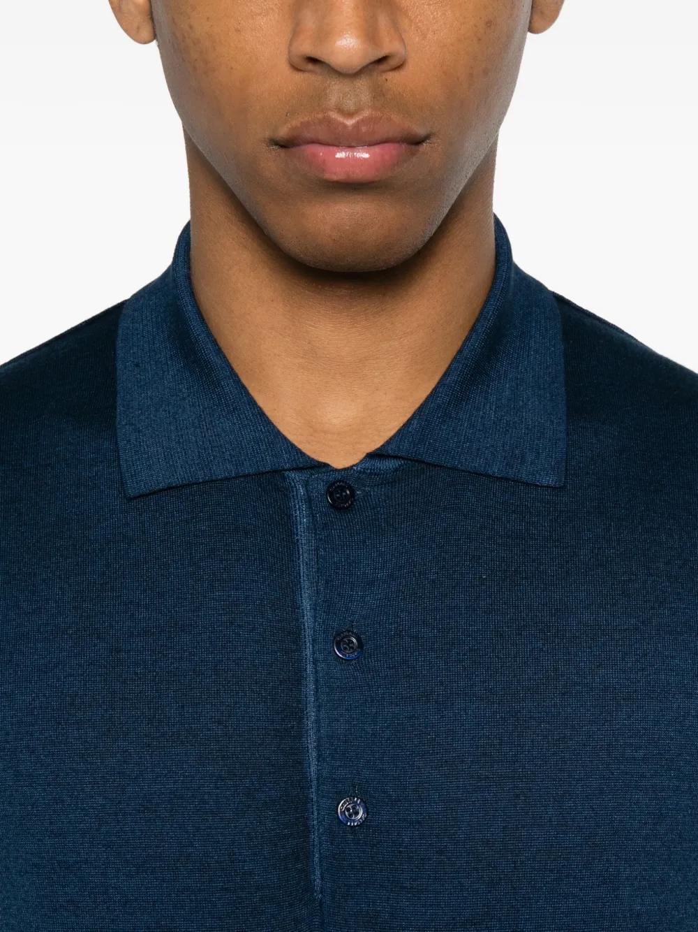 Canali Poloshirt met korte mouwen Blauw