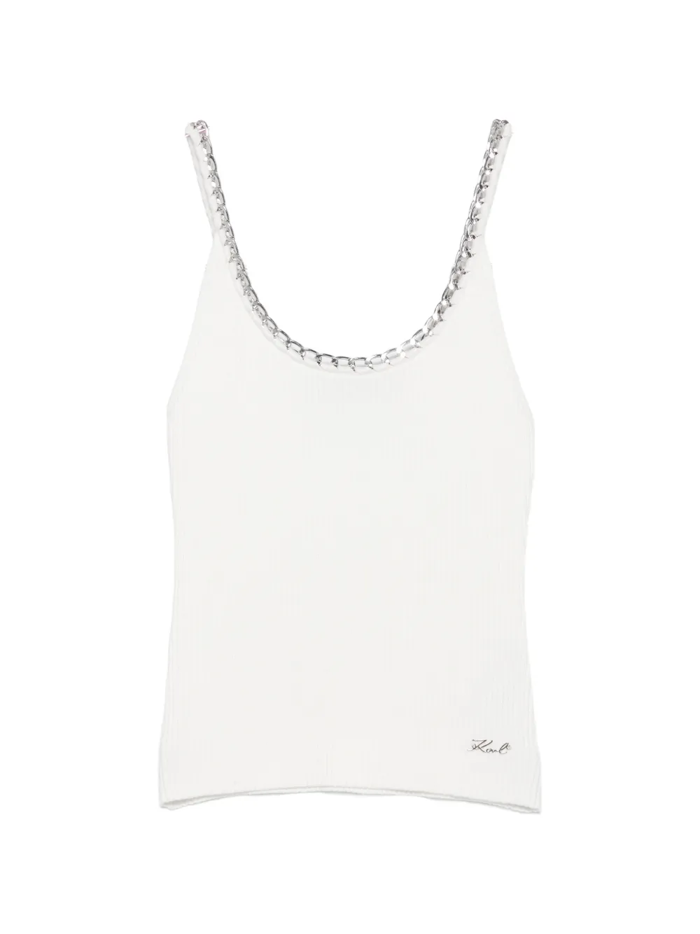 Karl Lagerfeld chain-link ribbed-knit top - Bianco