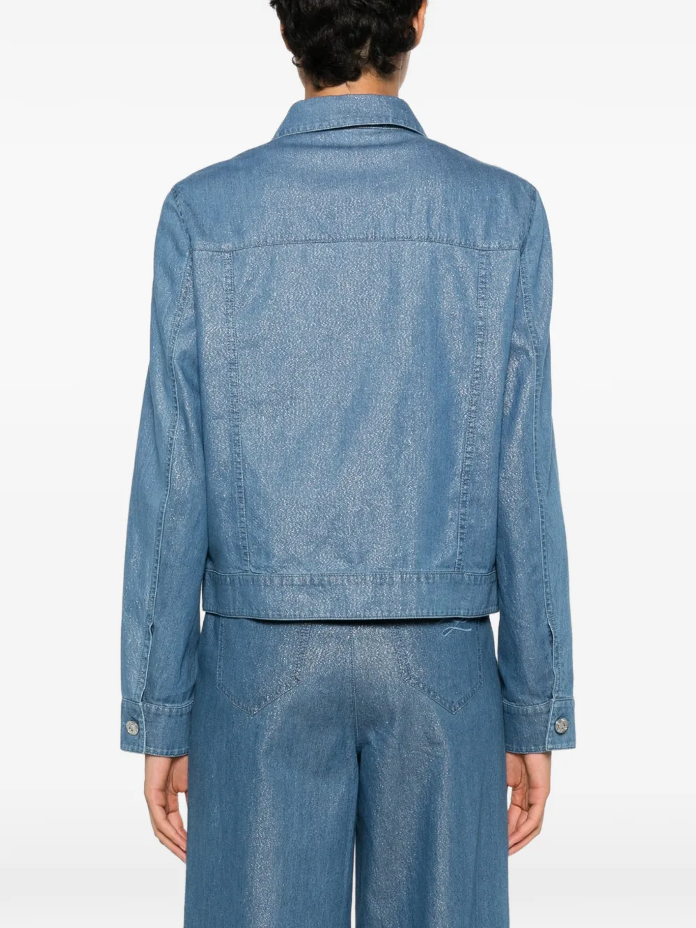 Karl Lagerfeld Denim jack met geborduurd logo Blauw