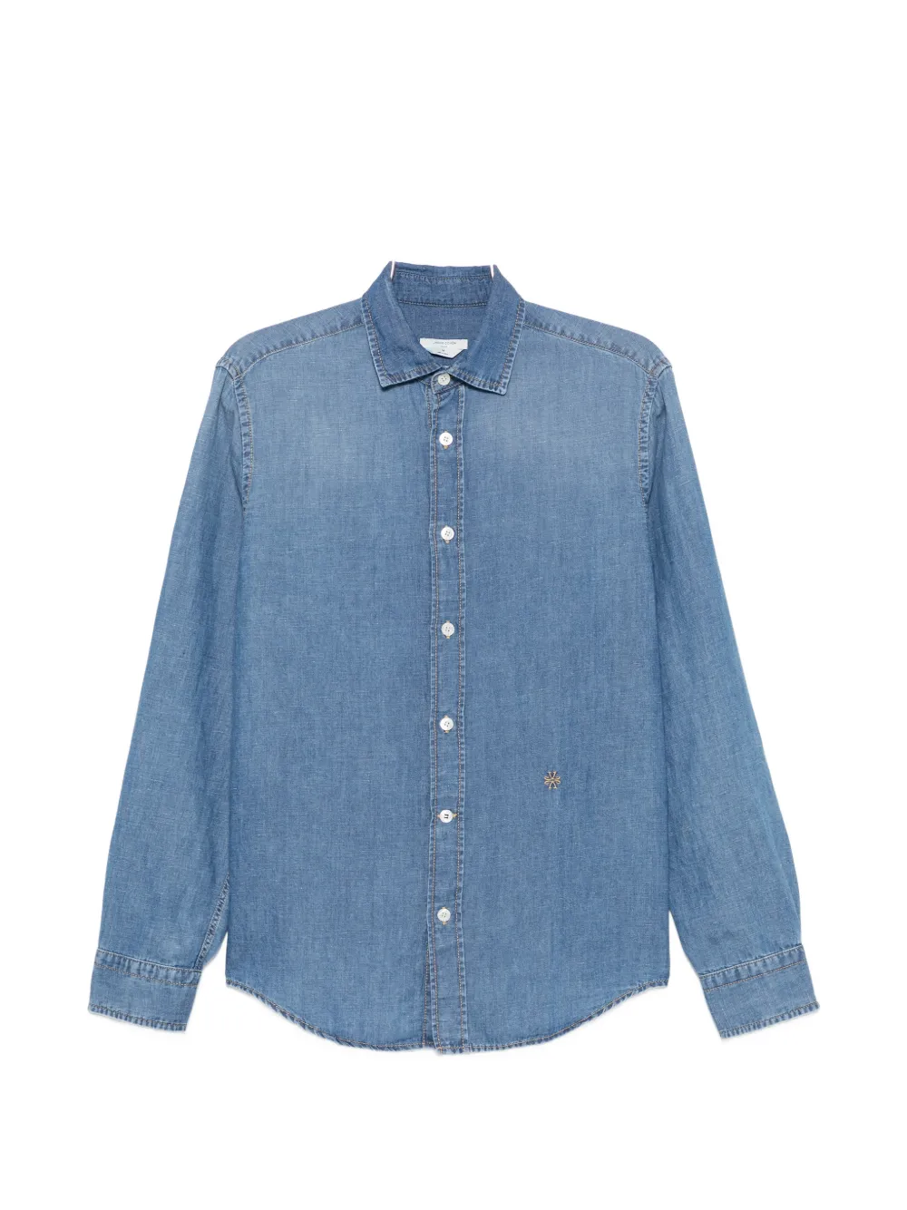 Jacob Cohën logo-embroidered denim shirt - Blue