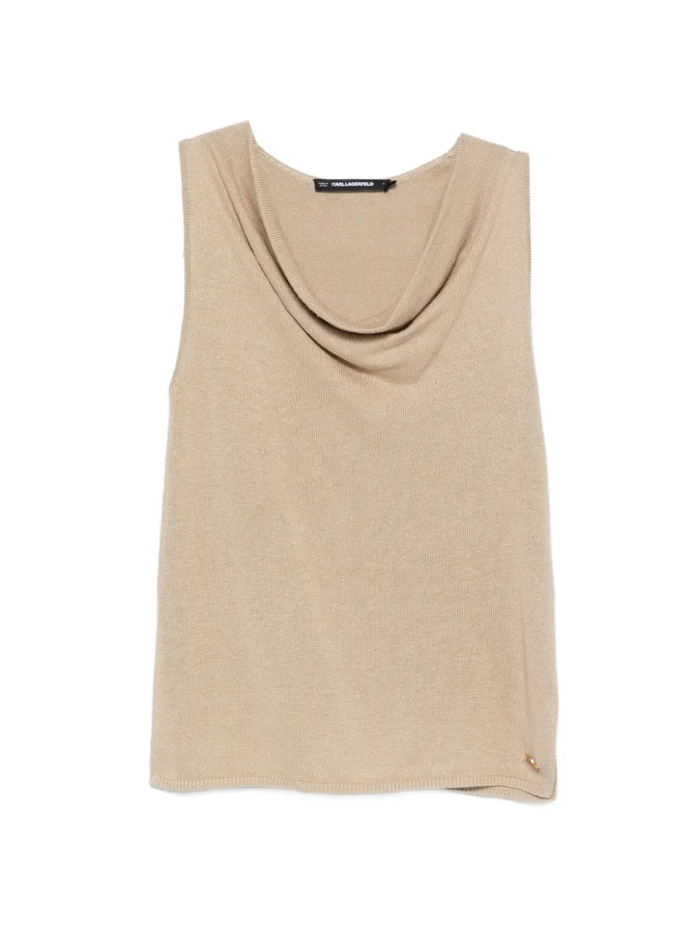 Karl Lagerfeld cowl-neck linen tank top - Toni neutri