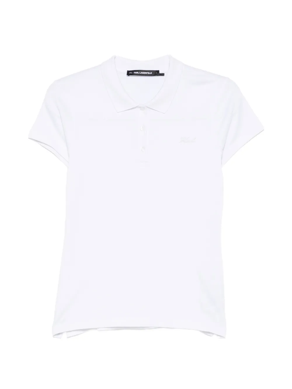 Karl Lagerfeld Essential logo-embroidered cotton polo shirt - Bianco