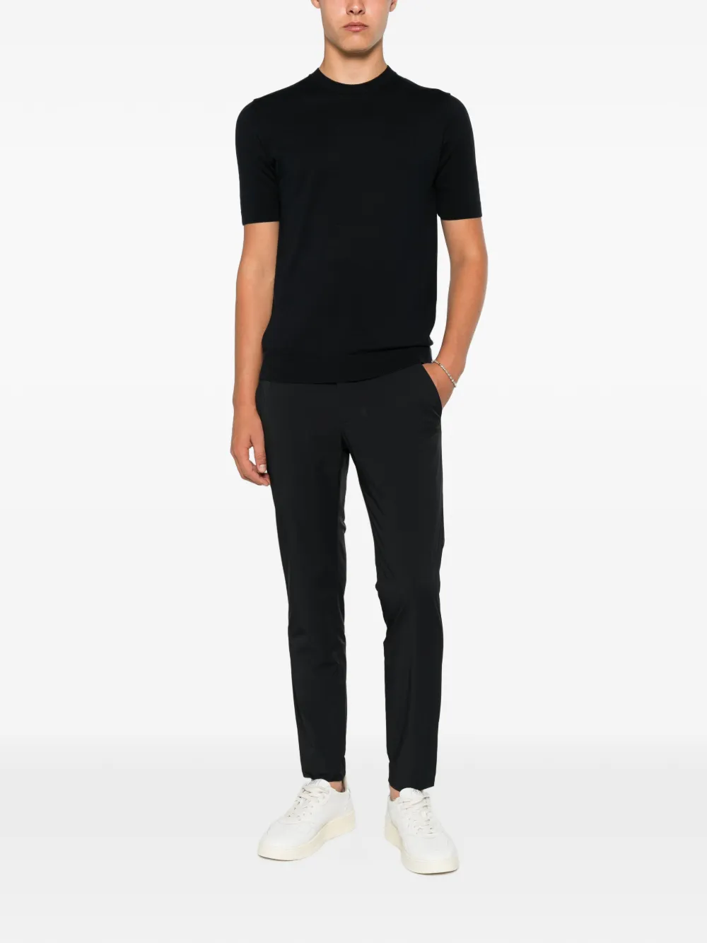 Incotex Broek met elastische tailleband Zwart