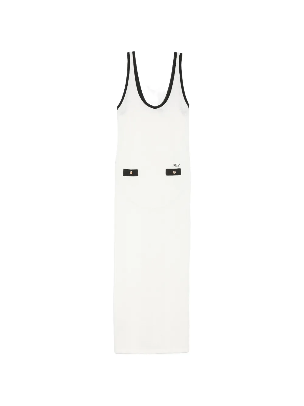 Karl Lagerfeld contrast-trim sleeveless maxi dress - Nude