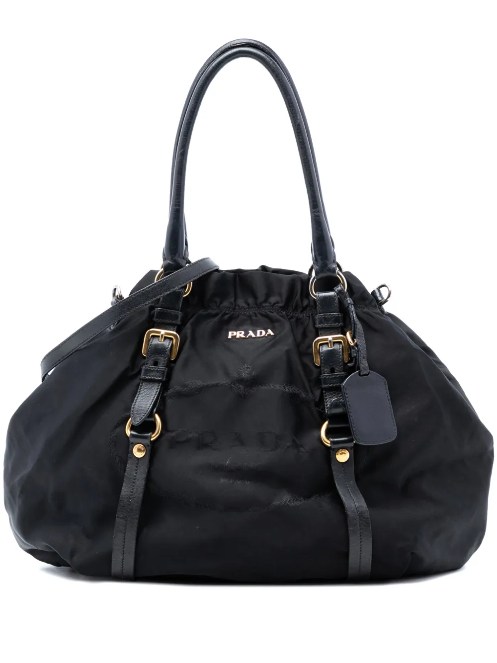 Prada Pre-Owned 2000-2025 Tessuto Canapa Logo satchel - Nero