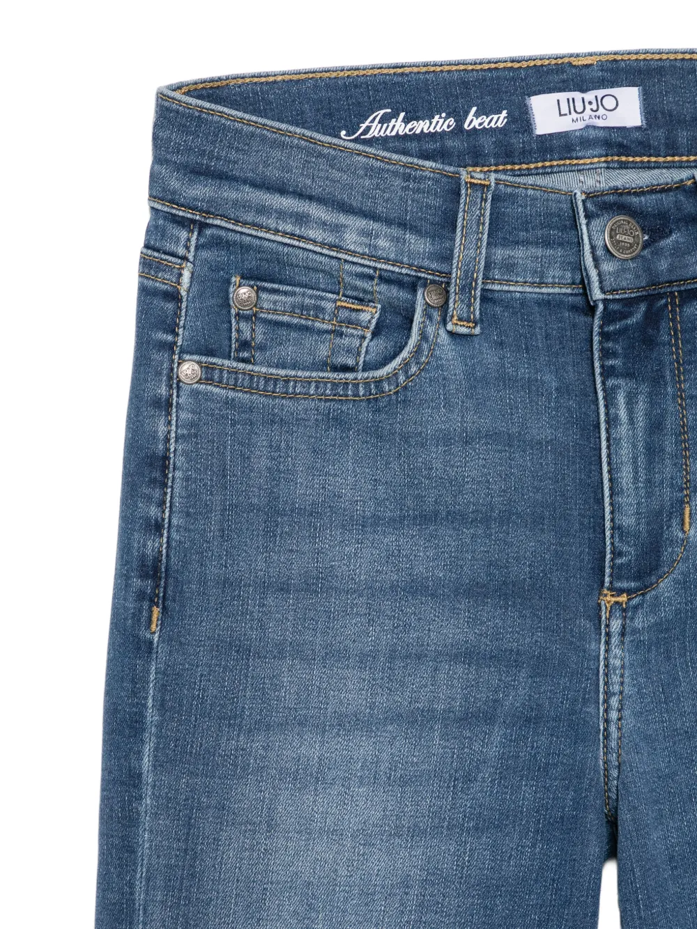  Liu Jo Vaqueros Acampanados Con Apliques De Strass - Azul 