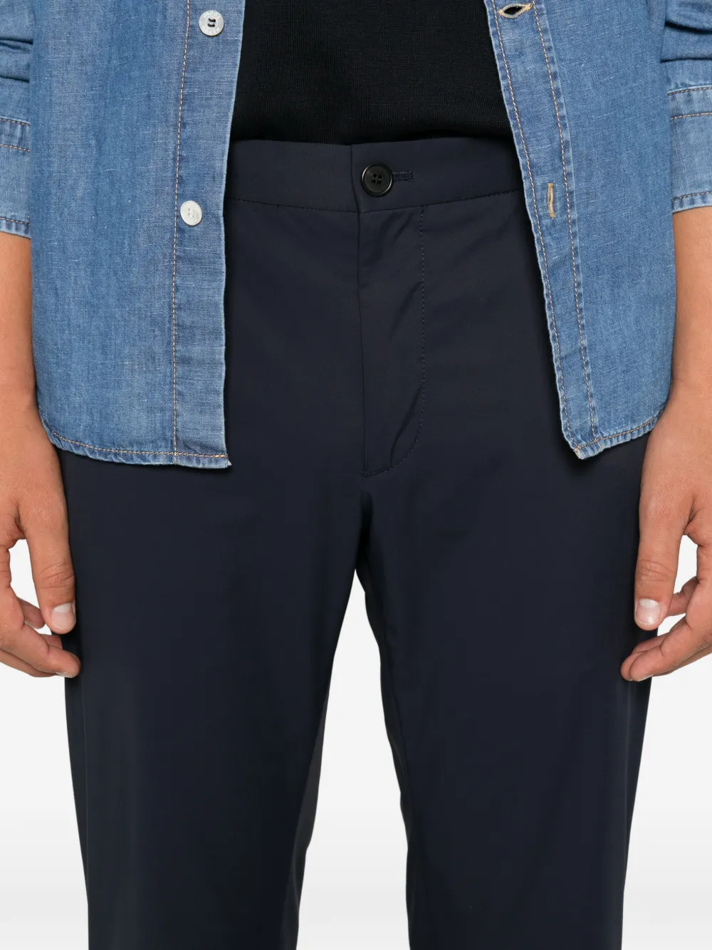 Incotex Broek met elastische tailleband Blauw