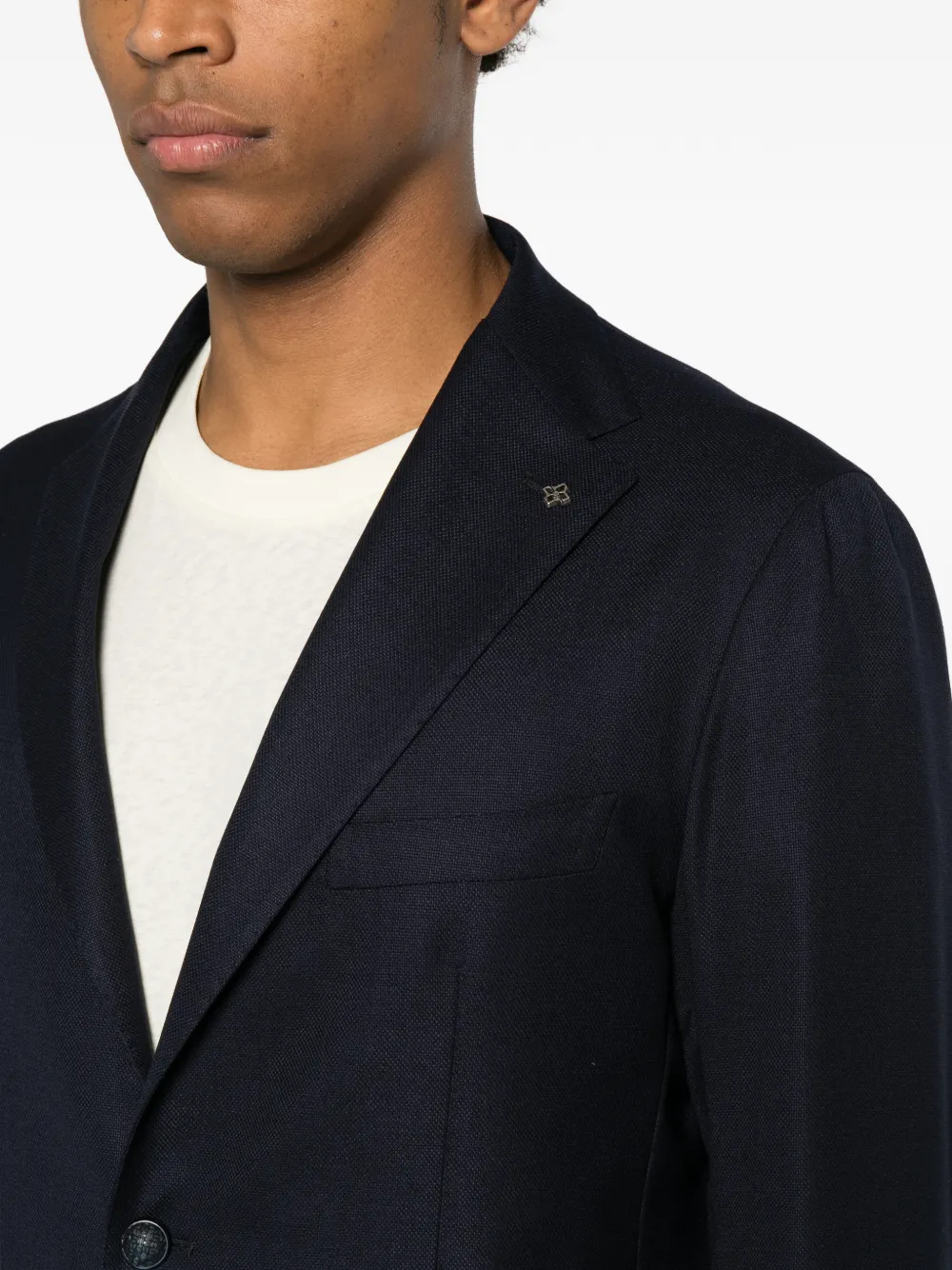 Tagliatore Wollen blazer met enkele rij knopen Blauw