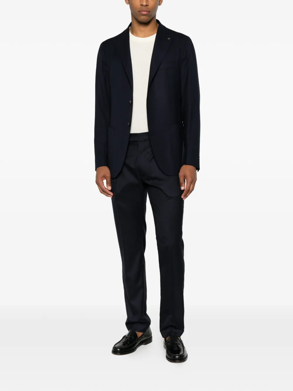 Tagliatore Wollen blazer met enkele rij knopen Blauw