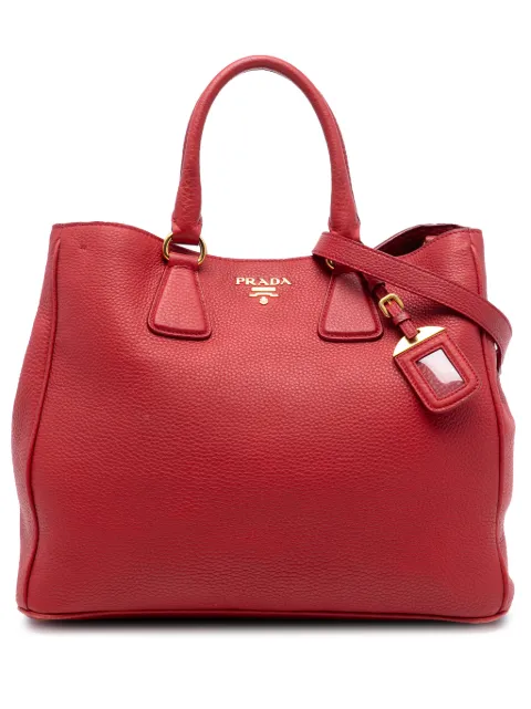 Prada Pre-Owned Vitello Daino Open omvandlingsbar axelremsväska från 2010-2026