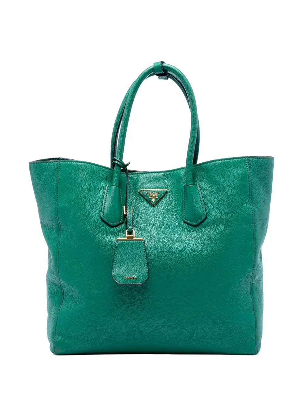 Prada Pre-Owned 2010-2026 Vitello Daino Open Convertible Tote satchel - Verde