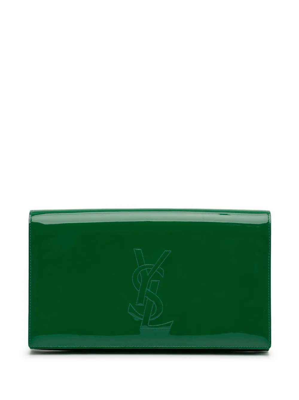 Saint Laurent Pre-Owned 2000-2012 Large Patent Belle De Jour clutch bag - Verde