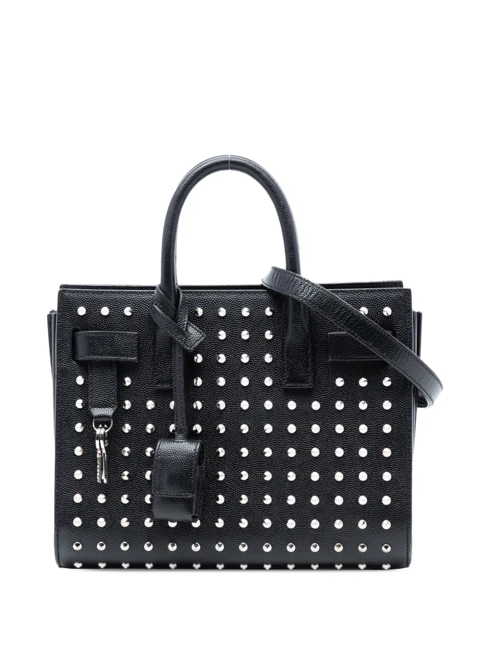 Saint Laurent Pre-Owned 2010-2026 Nano Grain de Poudre Studded Sac de Jour satchel - Nero