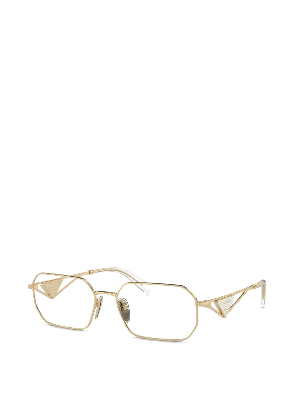 Prada Eyewear Bril met geometrisch logo Goud