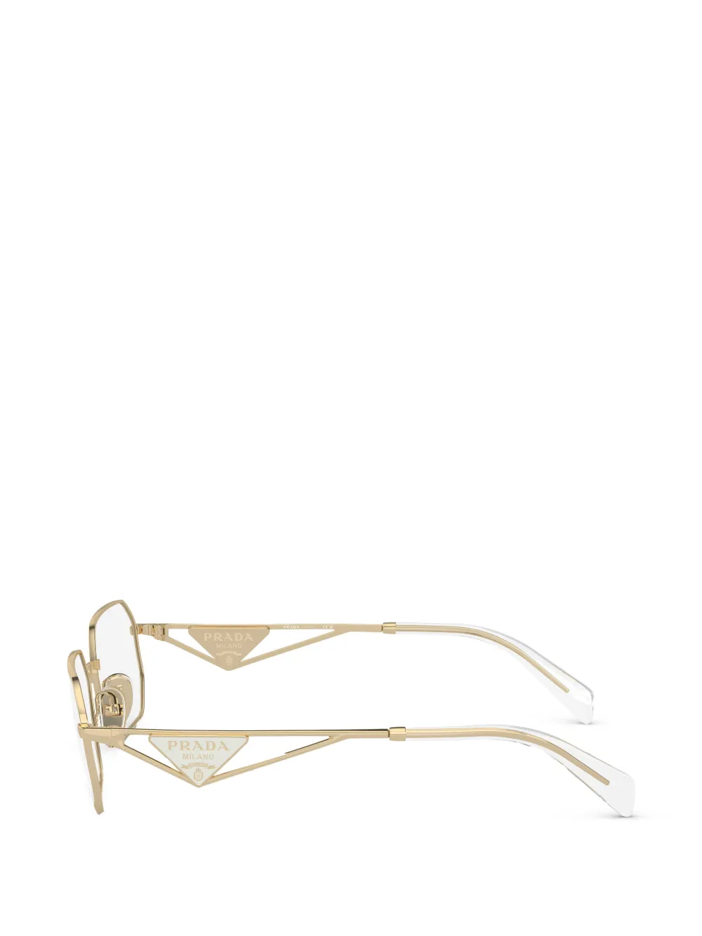 Prada Eyewear Bril met geometrisch logo Goud