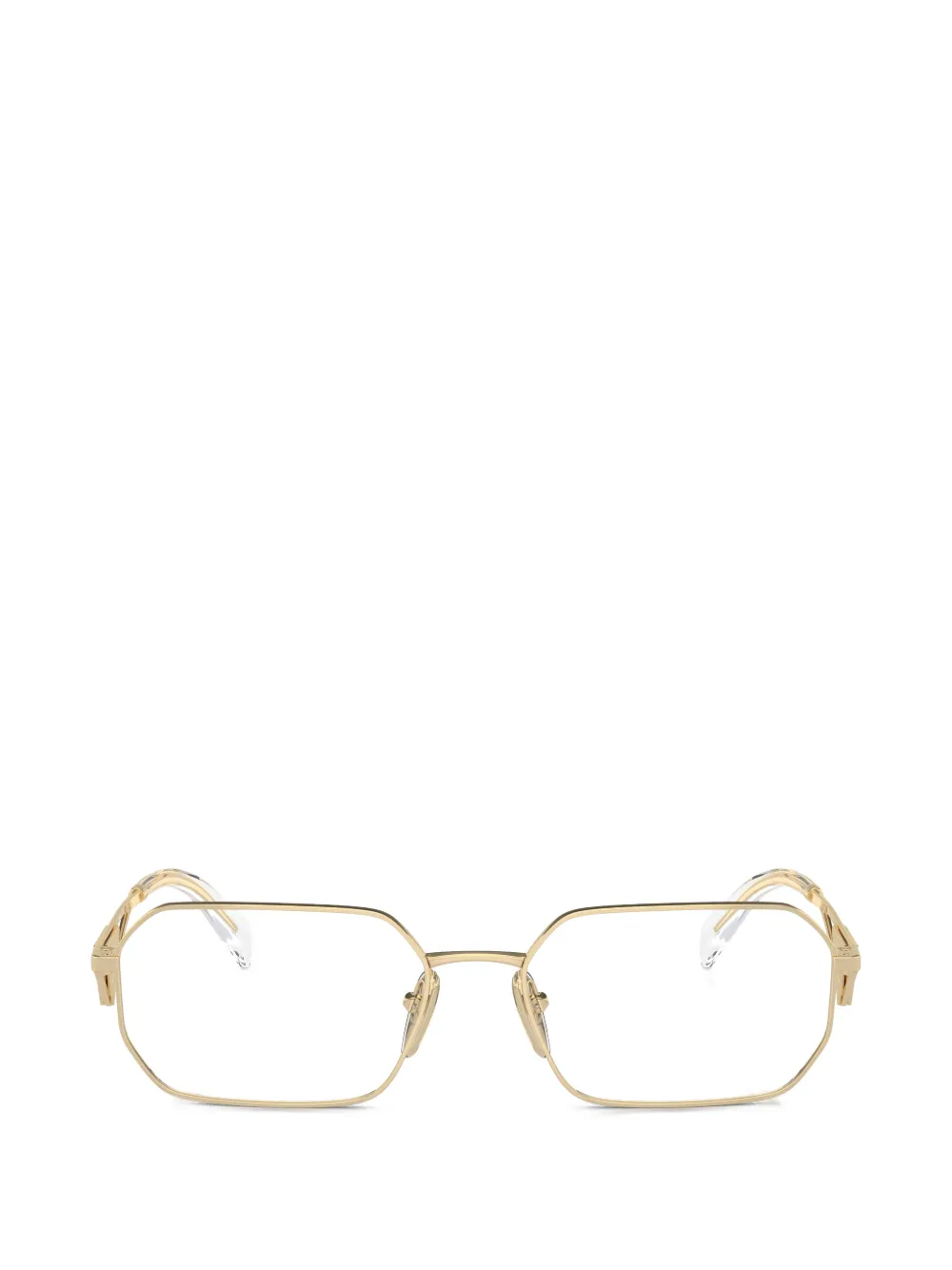 Prada Eyewear geometric logo glasses - Oro