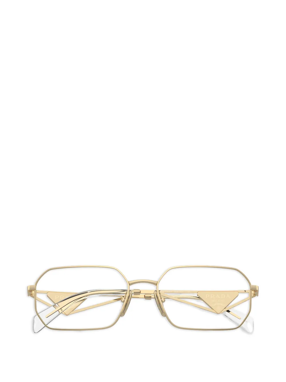 Prada Eyewear Bril met geometrisch logo Goud