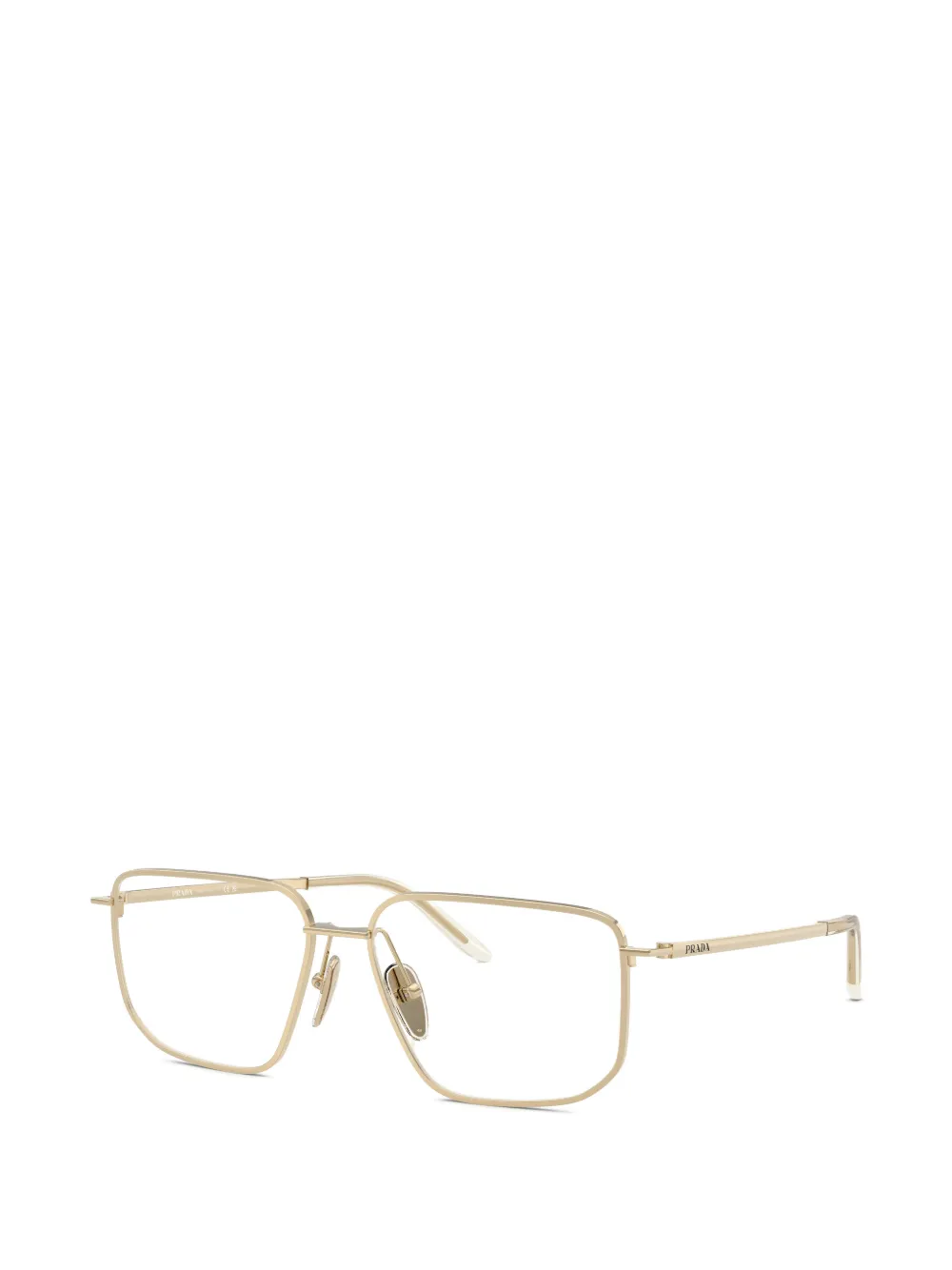  Prada Eyewear Square-frame Glasses - Gold 