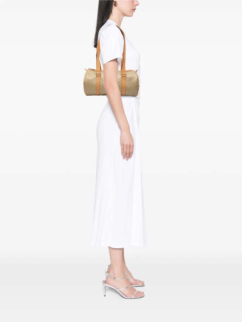  Celine Pre-owned 2014 Macadam Coated Canvas Shoulder Bag - Brown 
