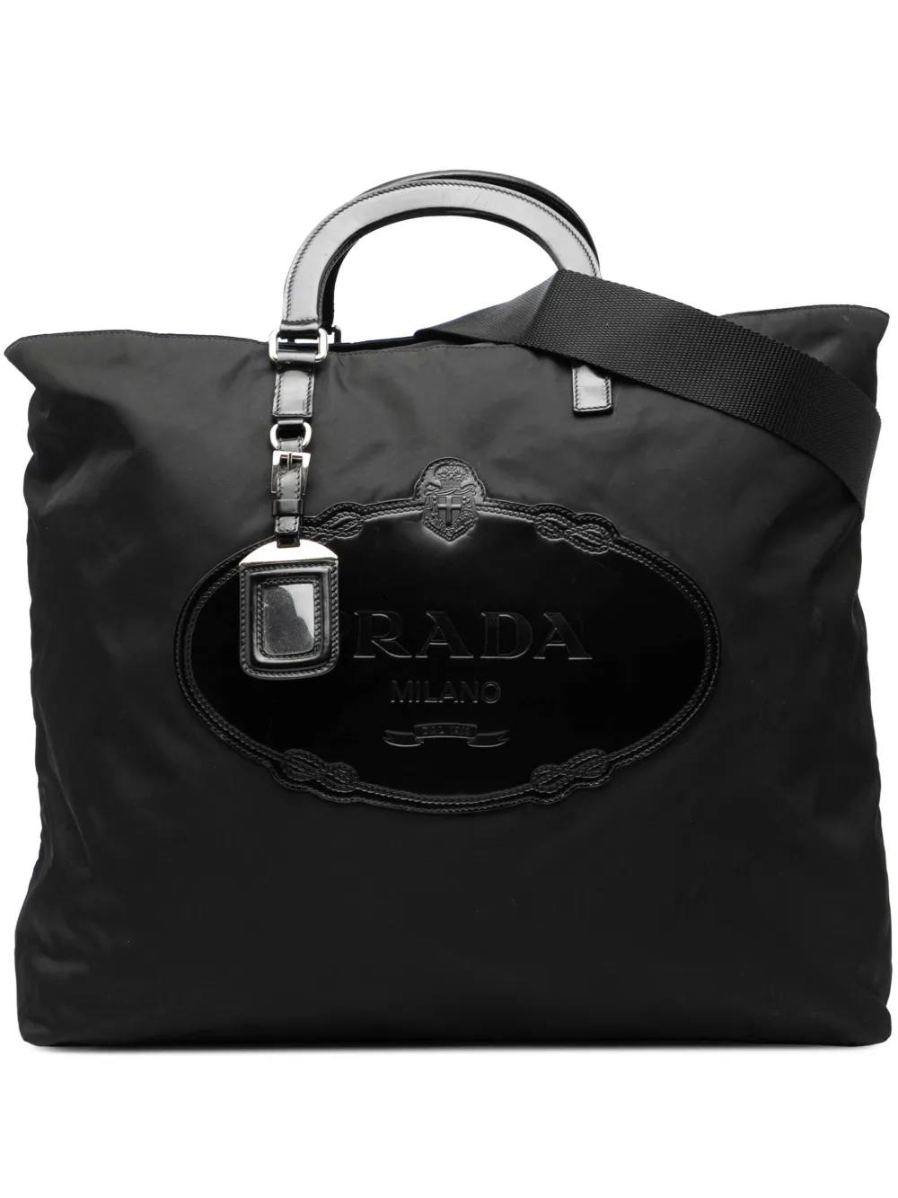 Prada Pre-Owned 2000-2025 Tessuto Canapa Logo satchel - Nero