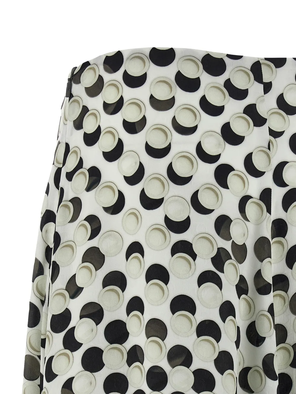 jacquard polka-dot midi skirt