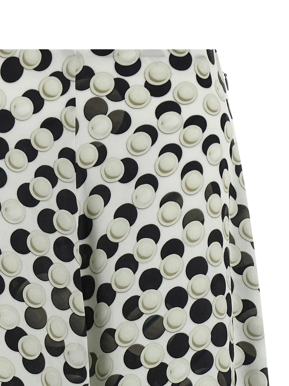 jacquard polka-dot midi skirt