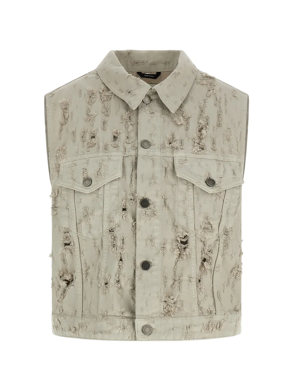 Haikure Ryder distressed denim gilet - Grey