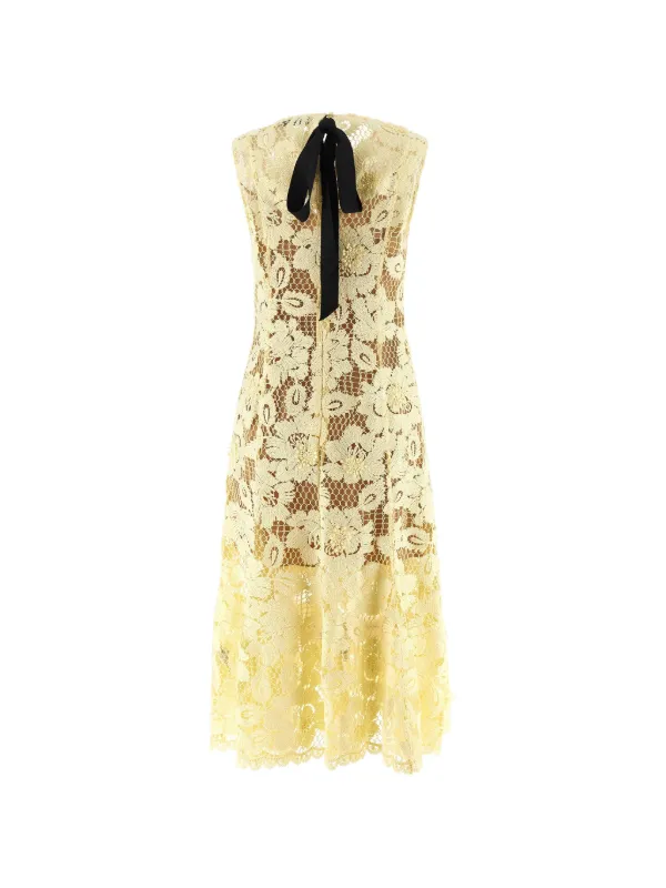 yellow crochet lace dress Kait Crochet Lace Dress in Yellow