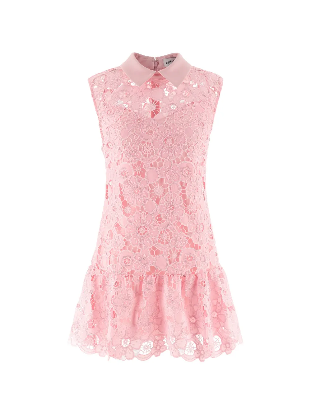 Self-Portrait lace collared dress - Rosa