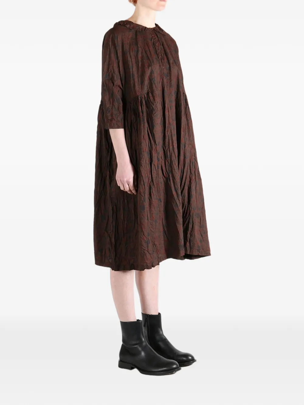  Daniela Gregis Printed Midi Dress - Brown 