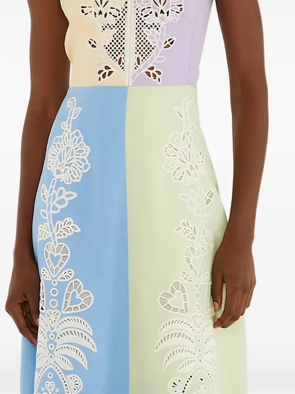 farm rio blue patchwork embroidered dress FARM Rio | Dresses | New Farm Rio Patchwork Midi Dress In Soft Garden Blue